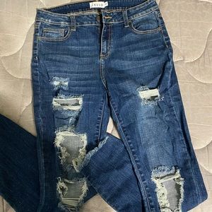 Distressed Denim Skinny Jeans